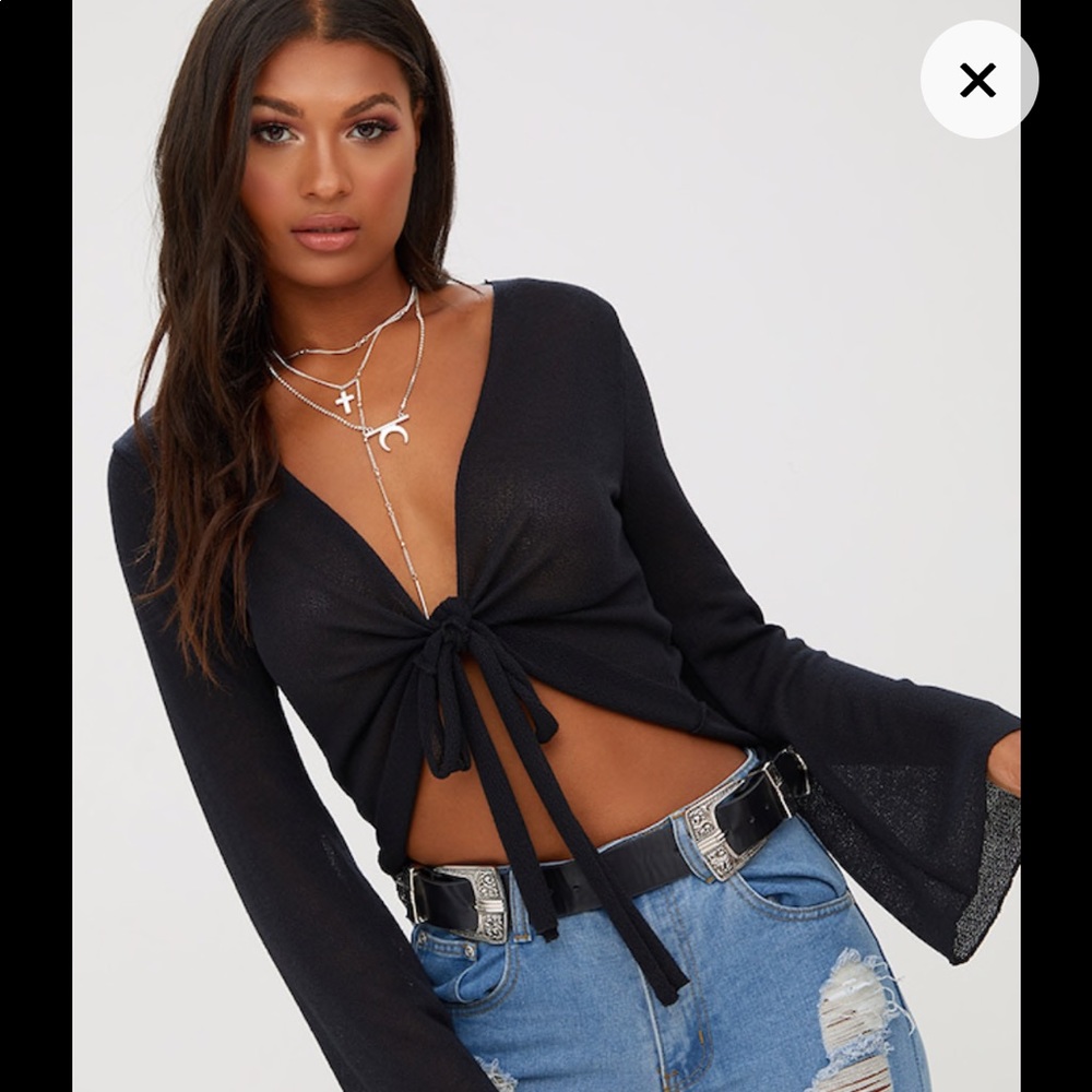Self tie knit top